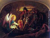 Famous Sir Paintings - How an Angel rowed Sir Galahad across the Dern Mere